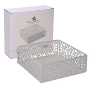 Arrows white square metal napkin holder cm16,5x16,5x5,5