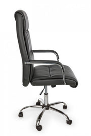 Office armchair with Queensland armrests in dark gray eco-leather