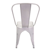 New bristol antique white iron chair cm51x43h84