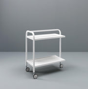 Beverage trolley in white metal 40x75x80h cm