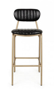 Addy black vintage bar stool 41x51x100h cm