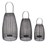 Set of 3 NUCLEOS steel lanterns in decreasing size