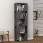 Anthracite bookcase 5 shelves Frame 54xx24xh.168 cm