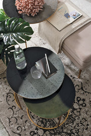 Set of 3 atmosphere style metal coffee tables