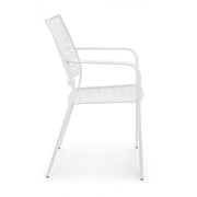 Jodie white outdoor chair with armrests