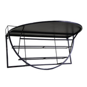 Wall-mounted metal coffee table with shelf cm70x47xh40