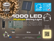 Multi-purpose 1000 LED chain 50m with solar panel