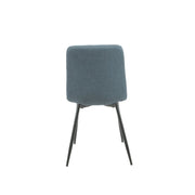 Blue Upholstered Okar Chair with Diamond Stitching