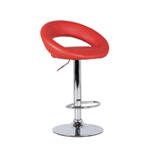 Stool in red imitation leather 39x32x80/102h cm