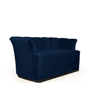 Argentario sofa 2 seats midnight blue velvet black base