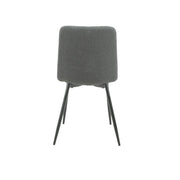 Dark Grey Upholstered Chair with Diamond Stitching