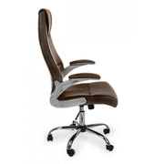 Camberra brown eco-leather office armchair with armrests