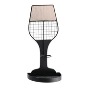 Black metal bottle holder 1 place cm17x11h36