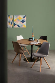 Natural style wood and steel table Ø120a - 75h