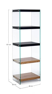 5P Line Wood Bookcase Black
