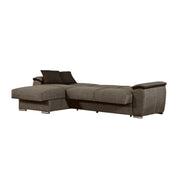 Sofa with reversible peninsula in wood and Tortora GINEPRO fabric 279x123x h60 cm