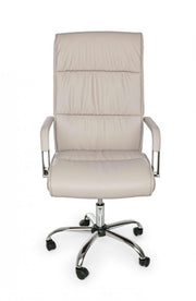 Office armchair with Queensland armrests in dove gray eco-leather