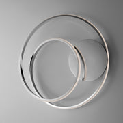 Polished chrome metal and aluminum ceiling lamp with integrated LED 46x h7 cm