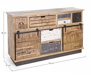 Sideboard 2 doors 7 drawers Tudor 125x37x80h cm