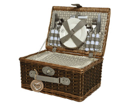 Rustic Brown Picnic Suitcase Set