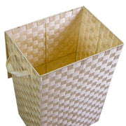 Rectangular lined cream polyester basket cm40x30h53