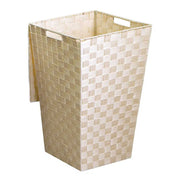 Square lined cream polyester basket cm33x33h53