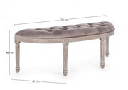 Tilde dove gray velvet bench in classic style