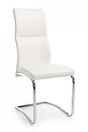 Design chair in white eco-leather THELMA 44x58x h104 cm