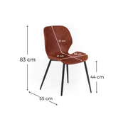 Set of 4 Soft-Touch Chairs 55cm x 45cm x 83cm