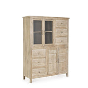 Mayra 4-door 6-drawer cabinet in natural wood