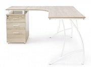 Corner desk with Kavita wooden chest of drawers