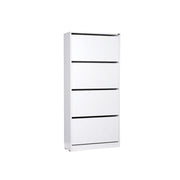 Shoe cabinet with 4  white flap doors 73x26xh.157 cm