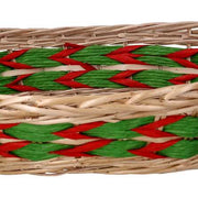 Natural green red oval wicker basket weaving cm55x43h13