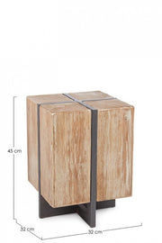 Industrial metal wood stool Garrett 45h cm