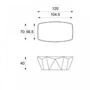 Modern beige fossil stone coffee table 120 x 70 x h 40 cm