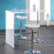 Glossy white rectangular peninsula with chromed leg 120x60xh.105 cm