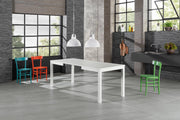 Extendable table in white melamine 130/210x80x76h cm