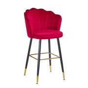 Red Velvet Estro Stool with Gold Terminals 50x55x110 cm