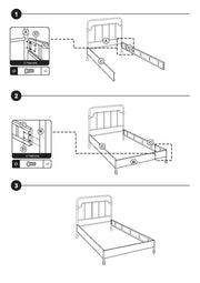 Single white metal bed 90 x h 200 cm