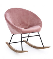 Rocking armchair in Antique Pink velvet ANNIKA 74x77x h74 cm