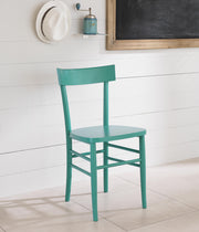 Chair in turquoise lacquered wood 48x39x80h cm