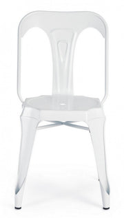 Contemporary style chair in white steel MINNEAPOLIS 44x53x h83 cm