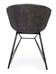 Warhol vintage anthracite eco-leather chair