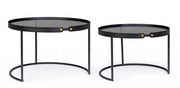 Set of 2 Zeina black modern coffee tables