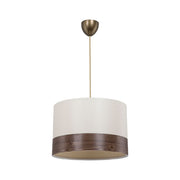 Suspension lamp Alfina white fabric wood effect band ASZ1668