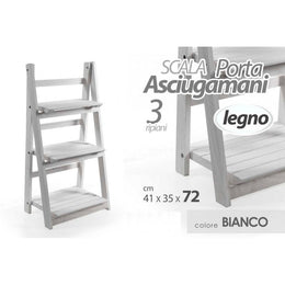 Scala portasciugamani scaffale bagno arredo bianco cm 41 x 35 x 72 h