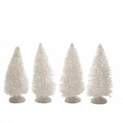 White Pine Trees Christmas decoration 4x h10 cm 4 pieces