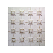 White painted picture with squares cm80x80x3-5