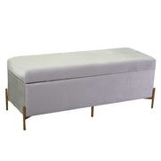 Light gray velvet bench cm115x40h45