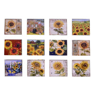 Ceramic magnet 12 pieces ass sunflowerc-display cm7,5x7,5